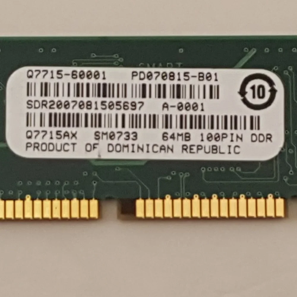HP Q7715AX 64MB 100-pin DDR DIMM Dual Inline Memory Module Q7715-60001